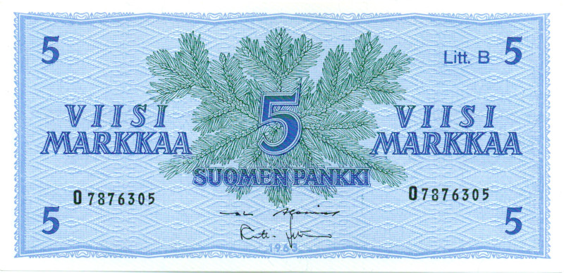 5 Markkaa 1963 Litt.B O7876305